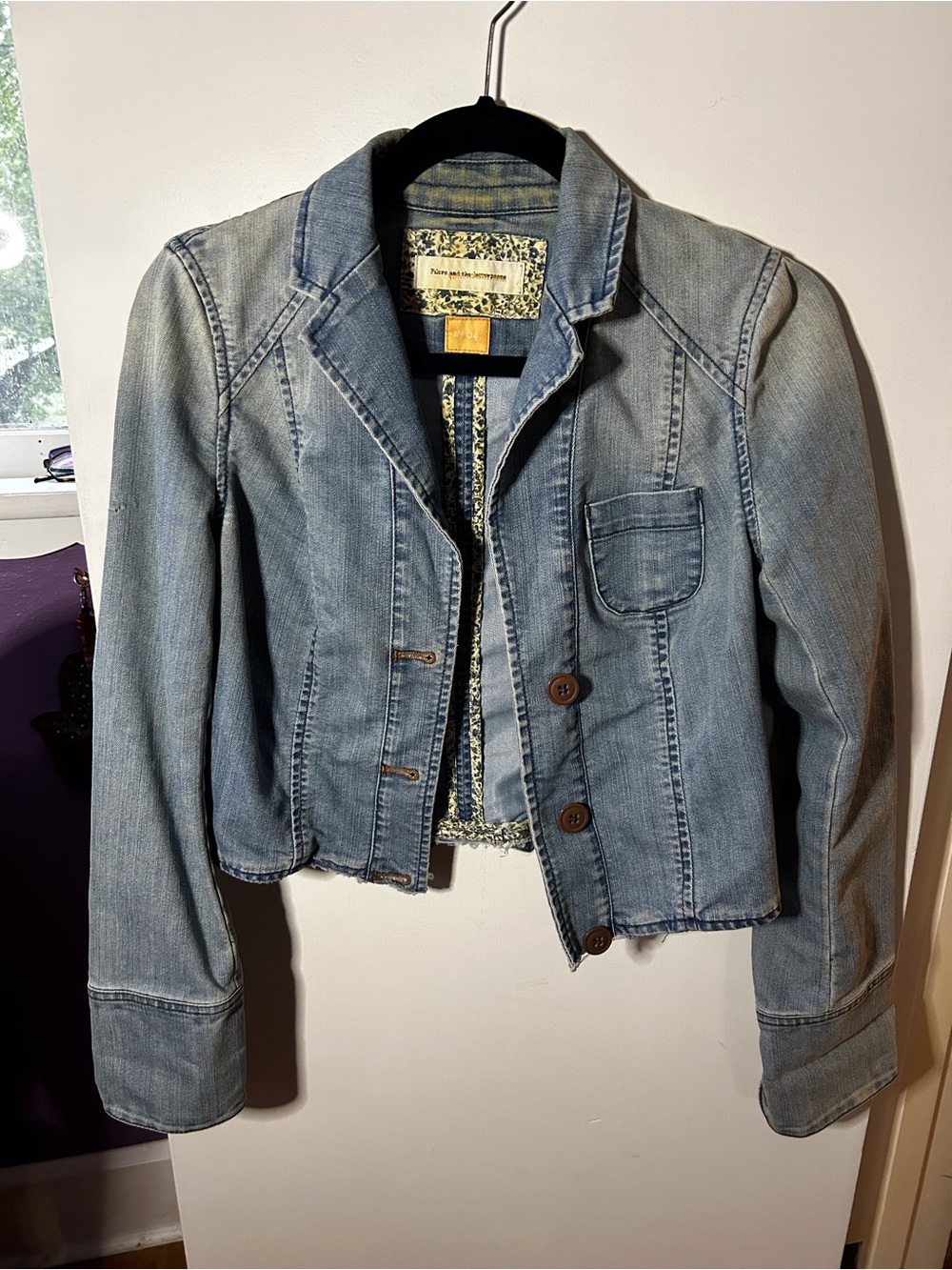 Anthropologie Light Blue Denim Blazer Jacket